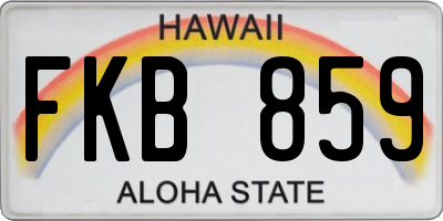 HI license plate FKB859