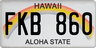 HI license plate FKB860