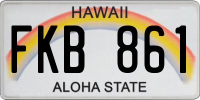 HI license plate FKB861