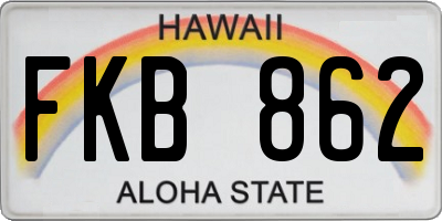 HI license plate FKB862