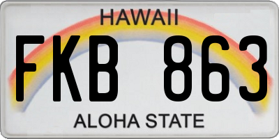 HI license plate FKB863
