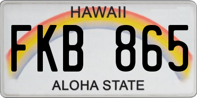 HI license plate FKB865