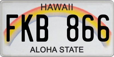 HI license plate FKB866