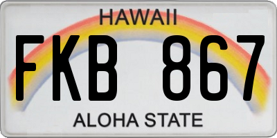 HI license plate FKB867