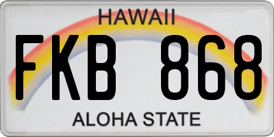 HI license plate FKB868