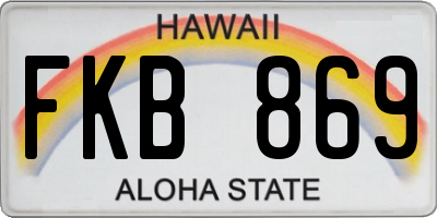 HI license plate FKB869