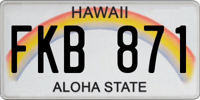 HI license plate FKB871