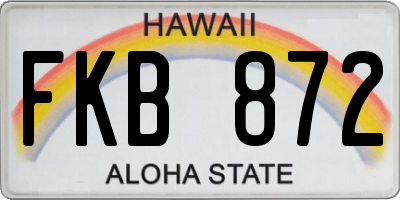 HI license plate FKB872