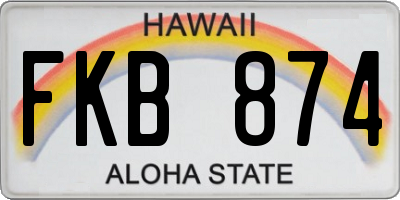 HI license plate FKB874