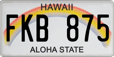 HI license plate FKB875