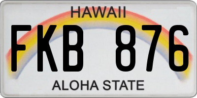 HI license plate FKB876