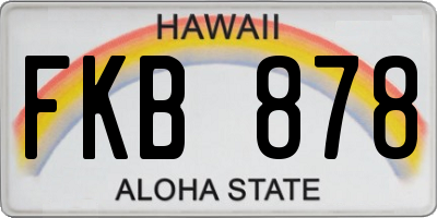HI license plate FKB878