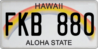 HI license plate FKB880