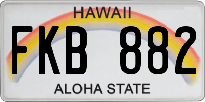 HI license plate FKB882