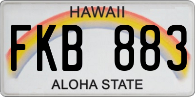 HI license plate FKB883