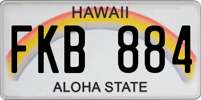 HI license plate FKB884