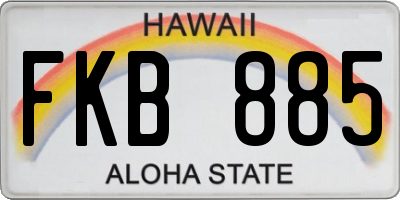 HI license plate FKB885