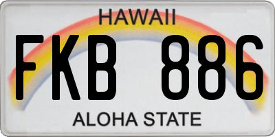 HI license plate FKB886