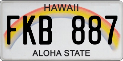 HI license plate FKB887