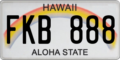 HI license plate FKB888