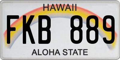 HI license plate FKB889