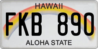 HI license plate FKB890