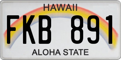 HI license plate FKB891
