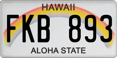 HI license plate FKB893