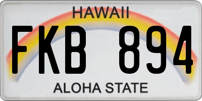 HI license plate FKB894