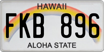 HI license plate FKB896