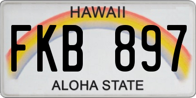 HI license plate FKB897