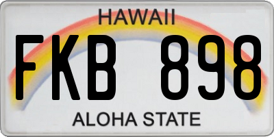 HI license plate FKB898