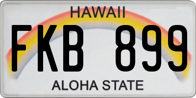 HI license plate FKB899