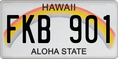 HI license plate FKB901