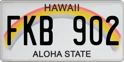 HI license plate FKB902