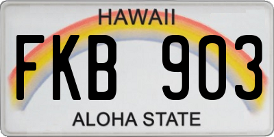 HI license plate FKB903