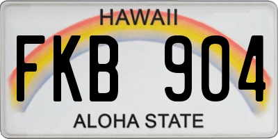 HI license plate FKB904