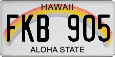 HI license plate FKB905