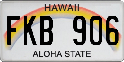 HI license plate FKB906