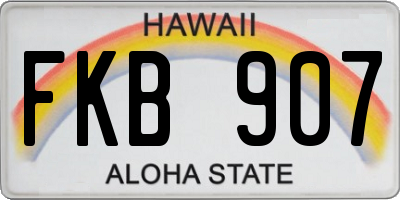 HI license plate FKB907