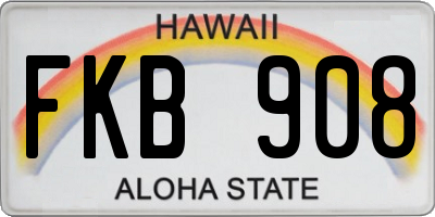 HI license plate FKB908