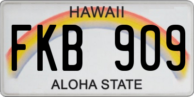 HI license plate FKB909
