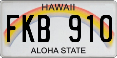 HI license plate FKB910