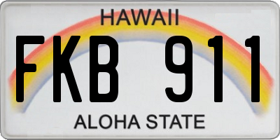 HI license plate FKB911