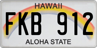HI license plate FKB912