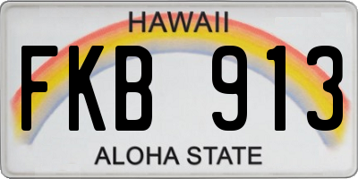 HI license plate FKB913