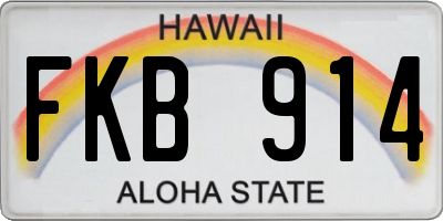 HI license plate FKB914