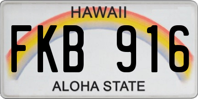 HI license plate FKB916