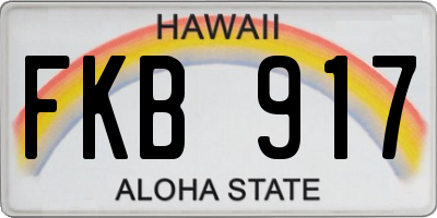 HI license plate FKB917