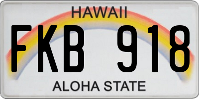 HI license plate FKB918